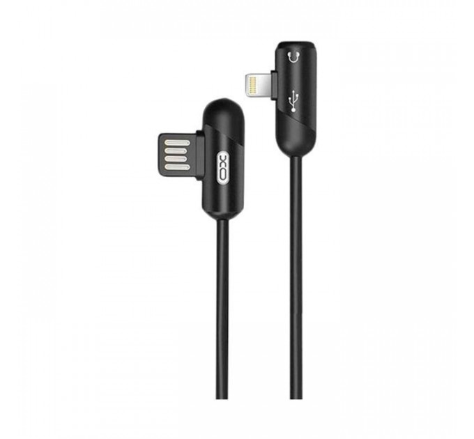 Дата кабель USB 2.0 AM to Lightning + Audio 1.0m 2.4А Black XoKo (XO-NB38)