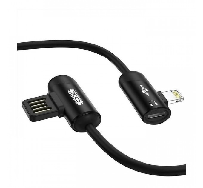 Дата кабель USB 2.0 AM to Lightning + Audio 1.0m 2.4А Black XoKo (XO-NB38)