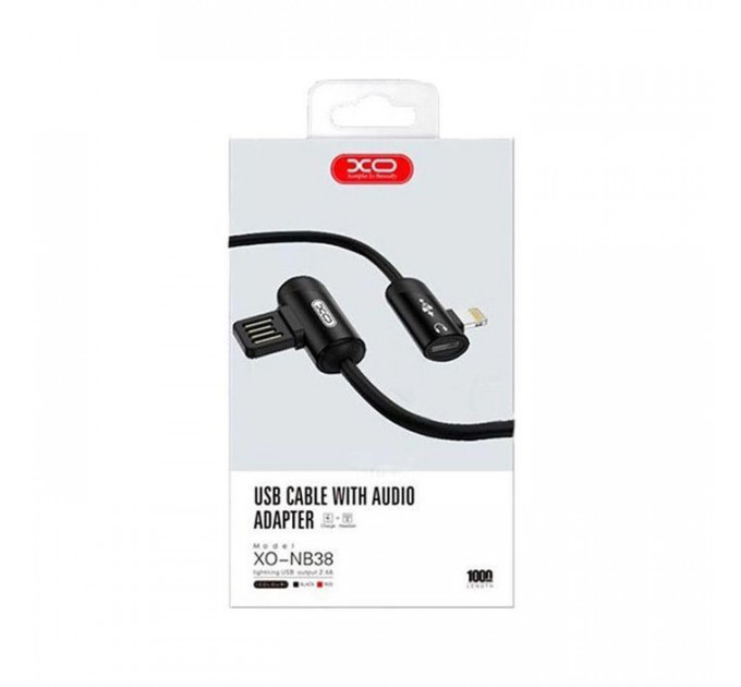 Дата кабель USB 2.0 AM to Lightning + Audio 1.0m 2.4А Black XoKo (XO-NB38)