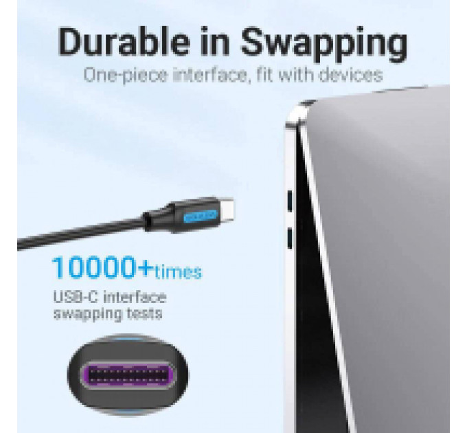Дата кабель USB-C to USB-C 1.0m 2.0 100W VENTION (COTBF)