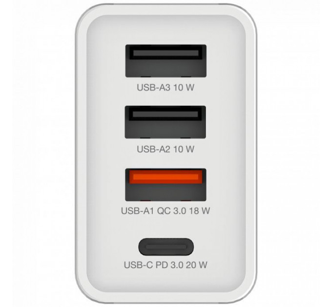 Зарядний пристрій Verbatim USB 30W PD3.0 4-ports white (49701)
