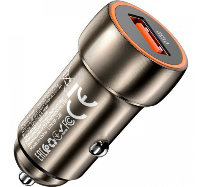 Зарядний пристрій HOCO Z46 USB Metal Gray (6931474770271)
