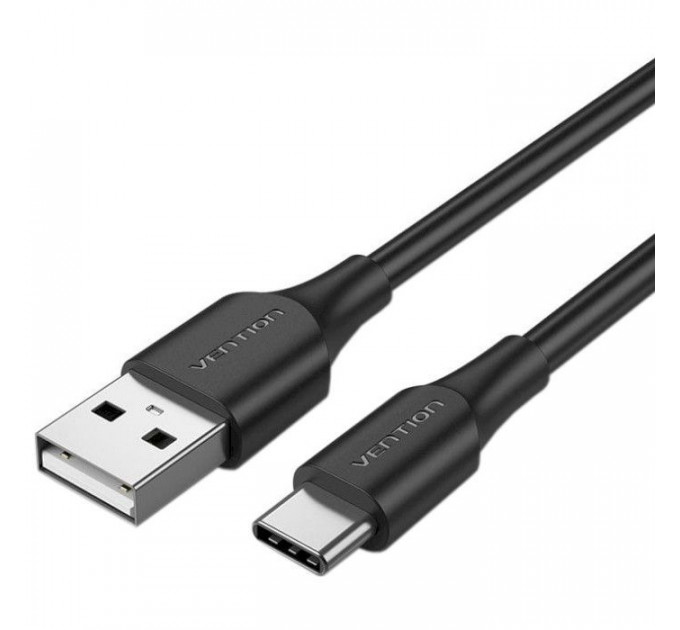 Дата кабель USB 2.0 AM to USB-C 1.5m 3.0A 18W PVC black VENTION (CTHBG)