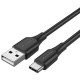 Дата кабель USB 2.0 AM to USB-C 1.5m 3.0A 18W PVC black VENTION (CTHBG)