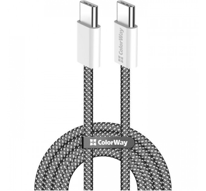 Дата кабель USB-C to USB-C 1.0m 60W 3.0А black ColorWay (CW-CBPDCC061-BK)