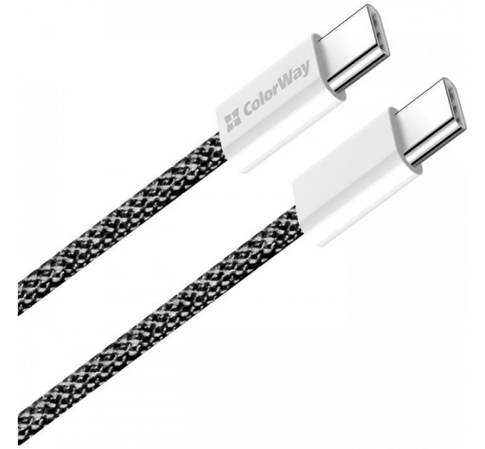 Дата кабель USB-C to USB-C 1.0m 60W 3.0А black ColorWay (CW-CBPDCC061-BK)