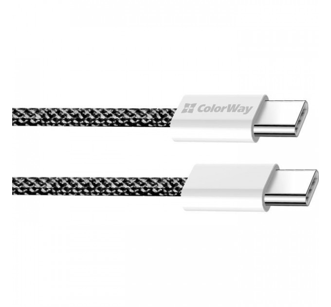 Дата кабель USB-C to USB-C 1.0m 60W 3.0А black ColorWay (CW-CBPDCC061-BK)