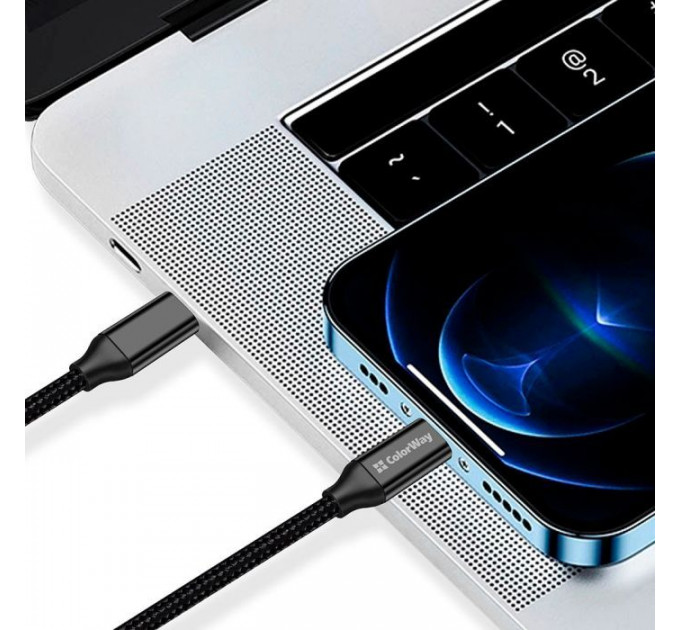 Дата кабель USB-C to USB-C 1.0m USB3.2 (20Gbps 4K PD100W) Gen2 5А black ColorWay (CW-CBPDCC062-BK)