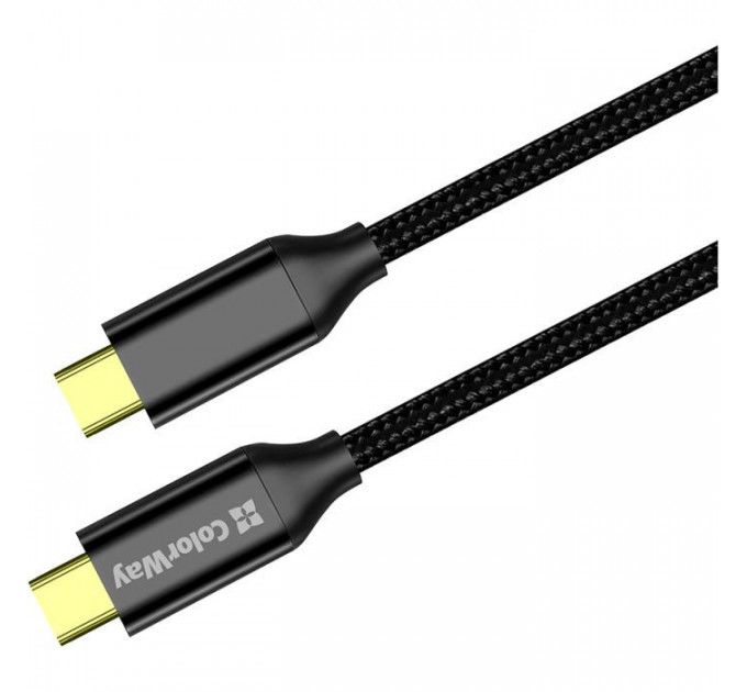 Дата кабель USB-C to USB-C 1.0m USB3.2 (20Gbps 4K PD100W) Gen2 5А black ColorWay (CW-CBPDCC062-BK) Дата кабель USB-C to USB-C 1.0m USB3.2 (20Gbps 4K PD100W) Gen2 5А black ColorWay (CW-CBPDCC062-BK)