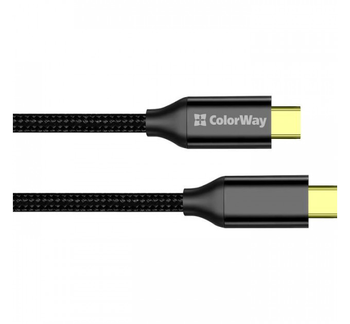 Дата кабель USB-C to USB-C 1.0m USB3.2 (20Gbps 4K PD100W) Gen2 5А black ColorWay (CW-CBPDCC062-BK)