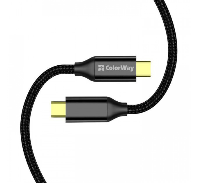 Дата кабель USB-C to USB-C 1.0m USB3.2 (20Gbps 4K PD100W) Gen2 5А black ColorWay (CW-CBPDCC062-BK)