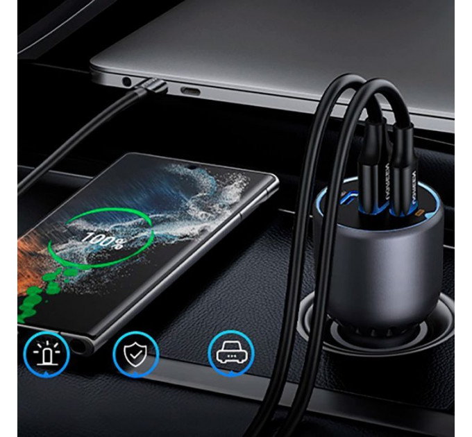 Зарядное устройство для Ugreen 3xUSB 130W (2xUSB-C+USB-A) QC3.0 (EC705) (35025)