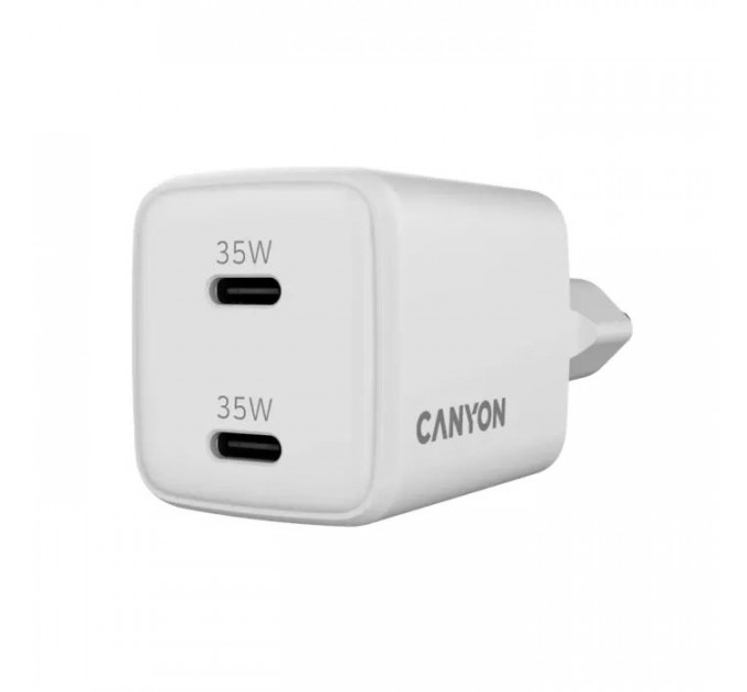 Зарядное устройство для Canyon CU35CC GaN 35W 2xPD EU White (CNS-CUW35CC)