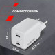 Зарядное устройство для Canyon CU35CC GaN 35W 2xPD EU White (CNS-CUW35CC)