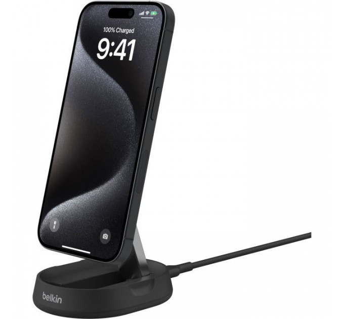 Зарядное устройство для Belkin 15W Magnetic Stand Qi2 20W Adapter USB-C black (WIA008VFBK)