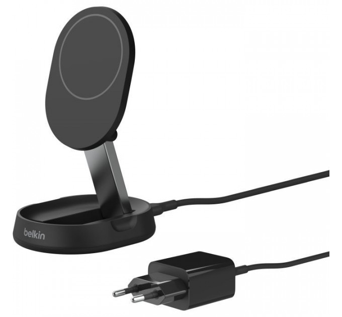 Зарядное устройство для Belkin 15W Magnetic Stand Qi2 20W Adapter USB-C black (WIA008VFBK)
