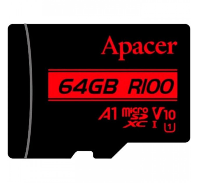 Карта памяти Apacer 64GB microSD 10 UHS-I V10 A1 (AP64GMCSX10UB-RA)