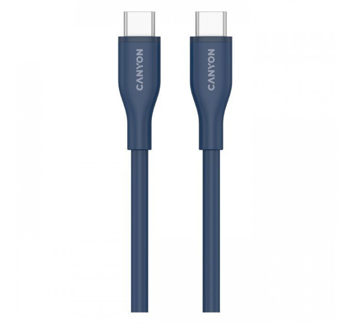 Дата кабель USB-C to USB-C 1.0m CC60SC10 60W Silicon Dark blue Canyon (CNS-CC60SC10DB)