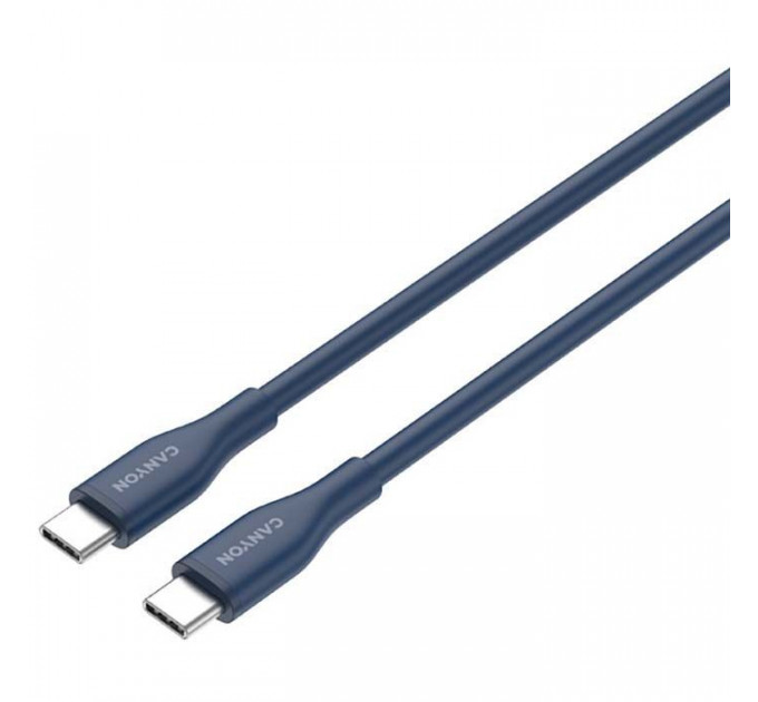 Дата кабель USB-C to USB-C 1.0m CC60SC10 60W Silicon Dark blue Canyon (CNS-CC60SC10DB)