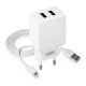 Зарядний пристрій XO L75 2USB\/2.4A + Lightning White (XO-L75-L)