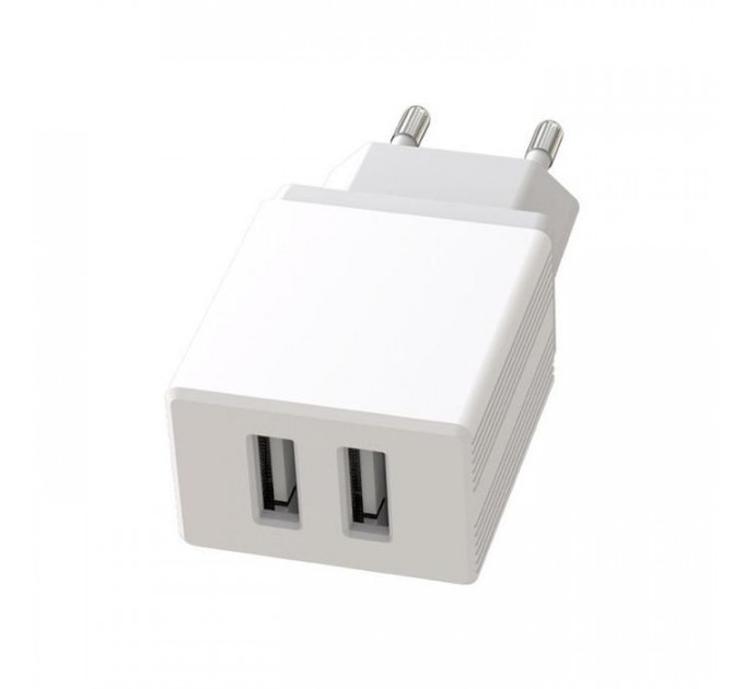 Зарядний пристрій XO L75 2USB\/2.4A + Lightning White (XO-L75-L)