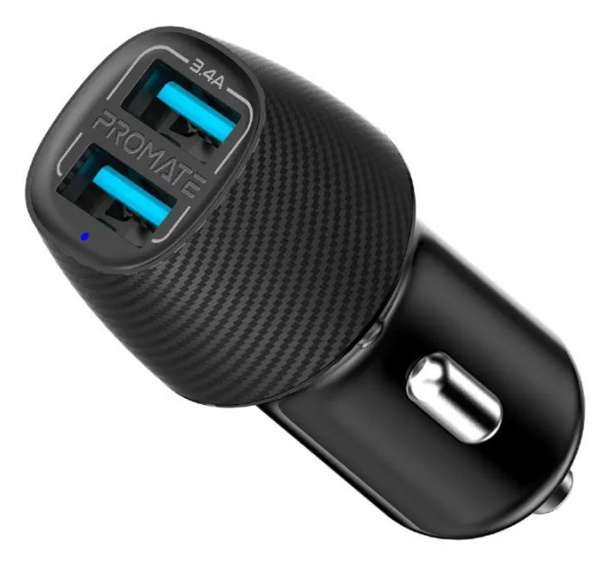 Зарядное устройство Promate 17W 2xUSB (voltrip-duo.black) Зарядное устройство Promate 17W 2xUSB (voltrip-duo.black)