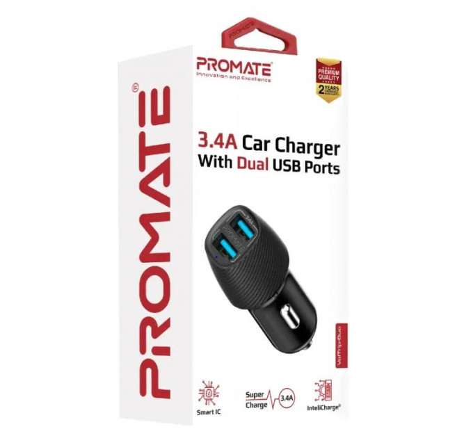 Зарядное устройство Promate 17W 2xUSB (voltrip-duo.black)