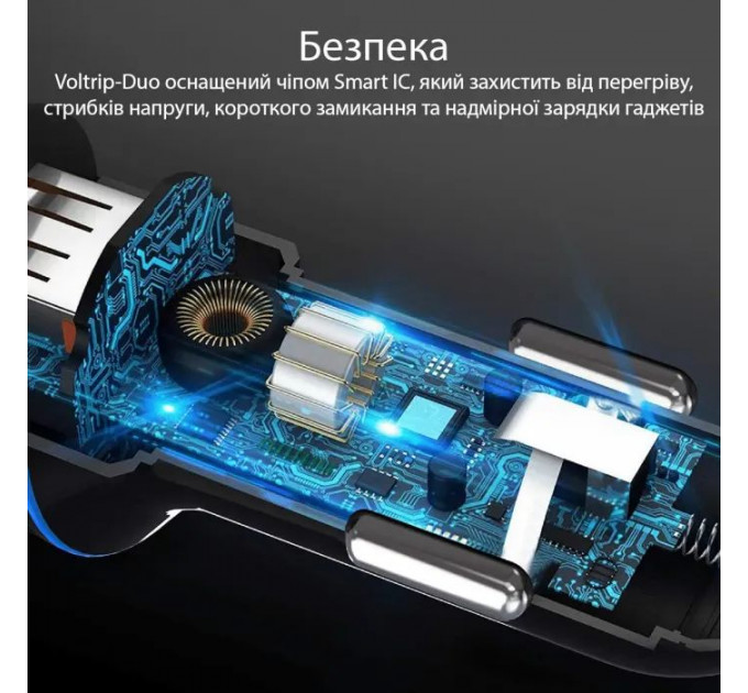 Зарядное устройство Promate 17W 2xUSB (voltrip-duo.black)