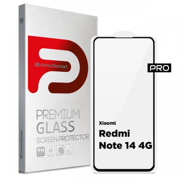 Скло захисне Armorstandart Pro Xiaomi Redmi Note 14 4G Black (ARM79679)