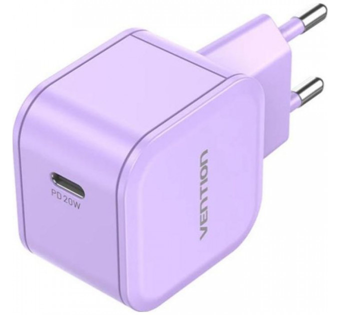 Зарядний пристрій VENTION 1xUSB-C 20W PD3.0\/QC3.0 Purple (FEJV0-EU)