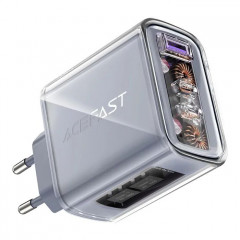 Зарядний пристрій Acefast 3xUSB 65W (2xUSB-C+USB-A) Gan A45 Fast Charger Mountain mist (6974316282099)