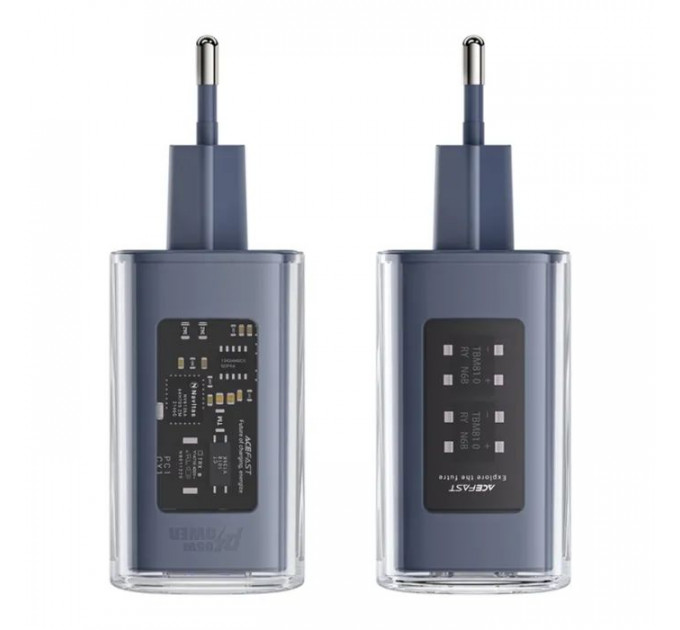 Зарядний пристрій Acefast 3xUSB 65W (2xUSB-C+USB-A) Gan A45 Fast Charger Mountain mist (6974316282099)