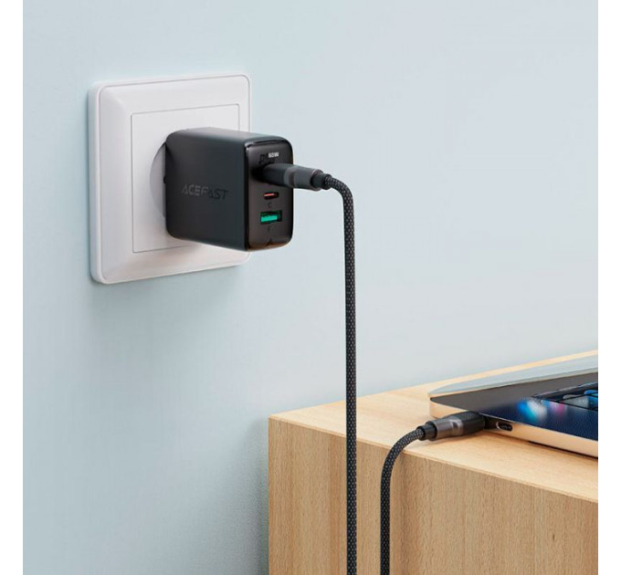 Дата кабель USB-C to USB-C 1.2m 3A silicone braid C10-03 Acefast (6974316283119)