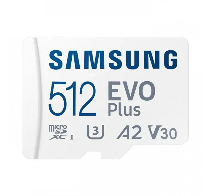 Карта памяти Samsung 512 GB microSDXC Class 10 UHS-I U3 V30 A2 EVO Plus+SD Adapte (MB-MC512SA\/EU)