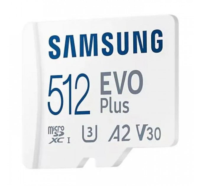 Карта памяти Samsung 512 GB microSDXC Class 10 UHS-I U3 V30 A2 EVO Plus+SD Adapte (MB-MC512SA\/EU)
