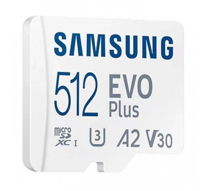 Карта памяти Samsung 512 GB microSDXC Class 10 UHS-I U3 V30 A2 EVO Plus+SD Adapte (MB-MC512SA\/EU)