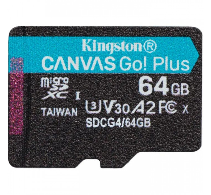 Карта памяти Kingston 64GB microSDXC сlass 10 UHS-I U3 V30 A2 Canvas Go Plus G4 (SDCG4\/64GBSP) Карта памяти Kingston 64GB microSDXC сlass 10 UHS-I U3 V30 A2 Canvas Go Plus G4 (SDCG4\/64GBSP)