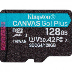 Карта пам/'яті Kingston 128GB microSDXC сlass 10 UHS-I U3 V30 A2 Canvas Go Plus G4 (SDCG4\/128GBSP)