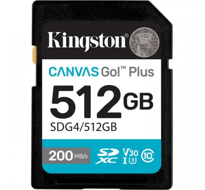 Карта памяти Kingston 512GB SDXC 10 UHS-I U3 V30 Canvas Go Plus G4 (SDG4\/512GB) Карта памяти Kingston 512GB SDXC 10 UHS-I U3 V30 Canvas Go Plus G4 (SDG4\/512GB)