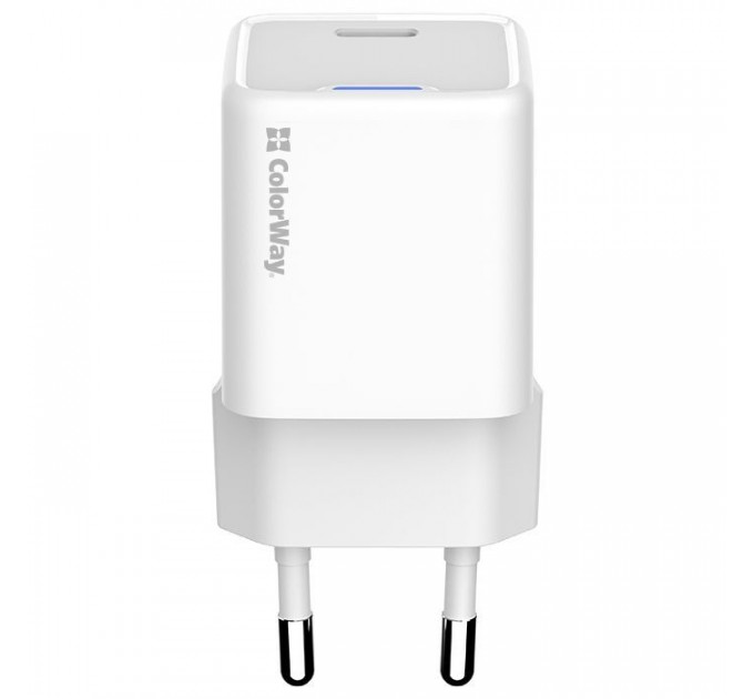 Зарядний пристрій ColorWay GaN Mini 25W PD Port PPS USB-C white (CW-CHS052PD-WT)