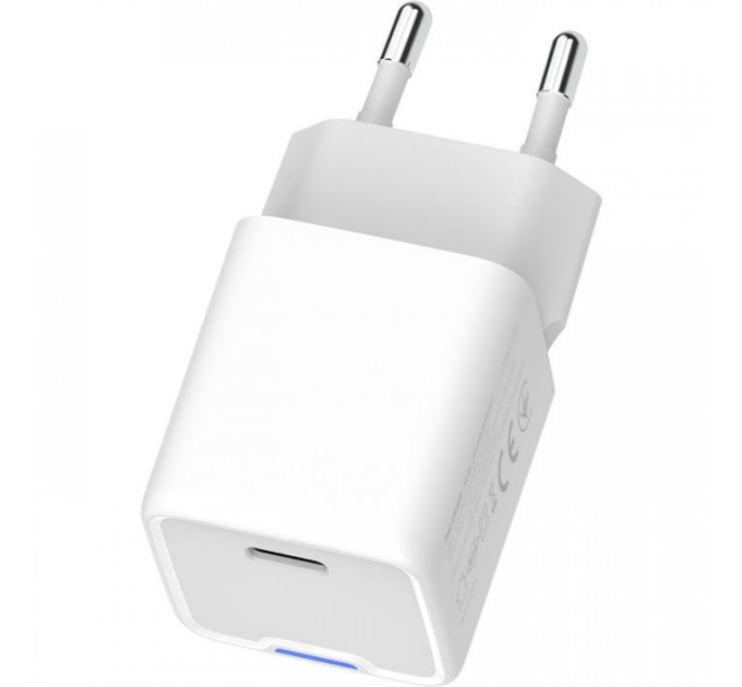 Зарядний пристрій ColorWay GaN Mini 25W PD Port PPS USB-C white (CW-CHS052PD-WT)