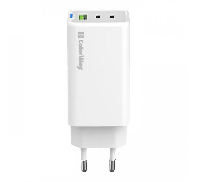 Зарядний пристрій ColorWay GaN Mini 65W PD Port PPS USB (USB-2C1A) white (CW-CHS058PD-WT)