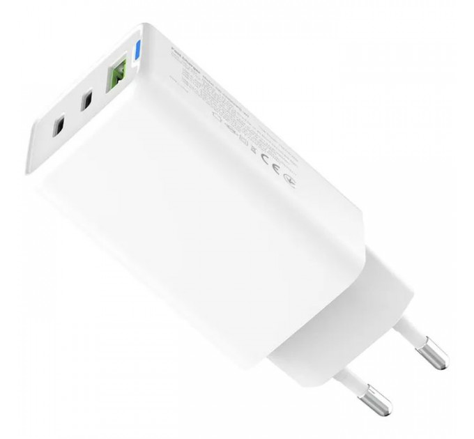 Зарядний пристрій ColorWay GaN Mini 65W PD Port PPS USB (USB-2C1A) white (CW-CHS058PD-WT)