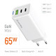 Зарядний пристрій ColorWay GaN Mini 65W PD Port PPS USB (USB-2C1A) white (CW-CHS058PD-WT)