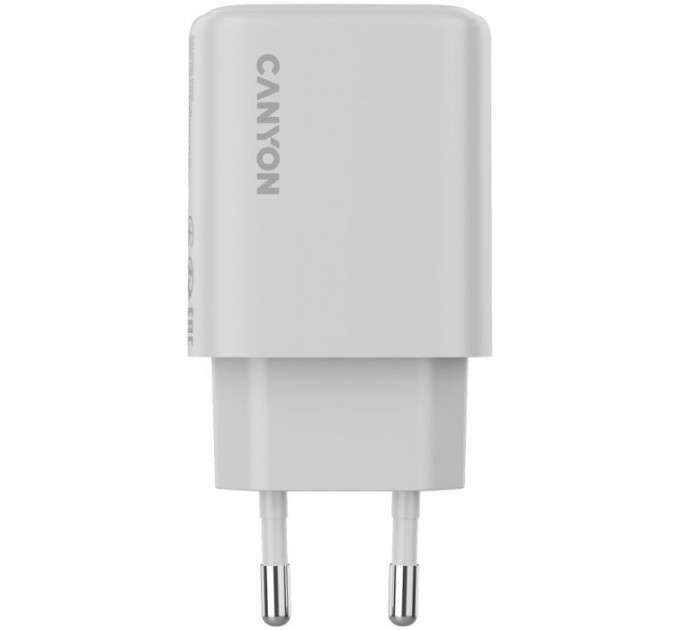 Зарядний пристрій Canyon OnCharge 200 20W 1xPD 1xQC EU White (CNE-CHA200-21)