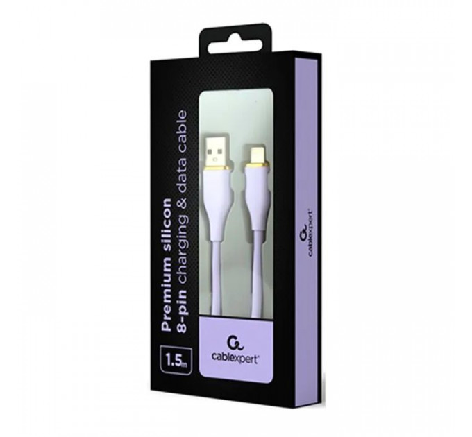 Дата кабель USB 2.0 AM to Lightning 1.5m 2.1A Cablexpert (CC-USB2S-AM8PM-1.5M-P)