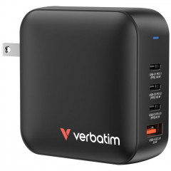 Зарядний пристрій Verbatim MiniGaN 165 W 4 ports (3xUSB-C\/1xUSB-A) (32216)