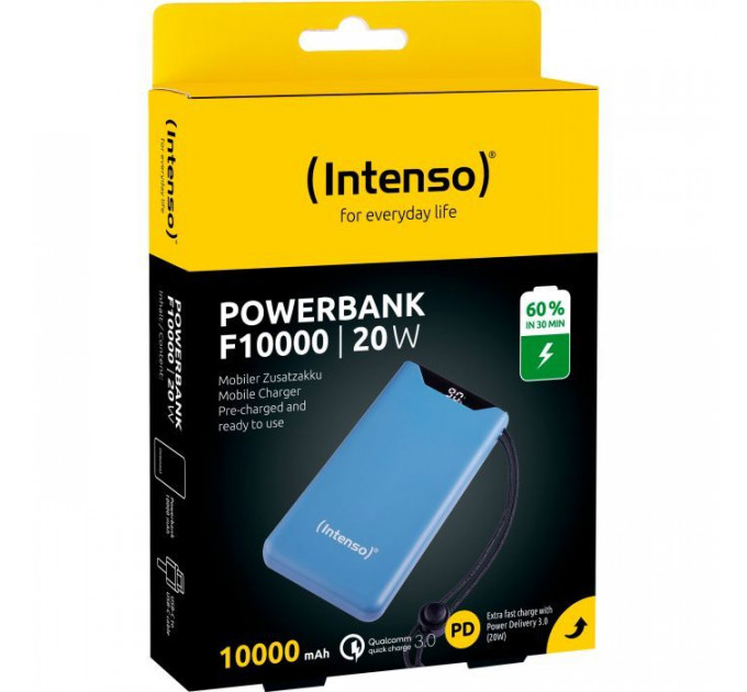 Батарея універсальна Intenso F10000 10000mAh QC\/3.0 blue (7332035)