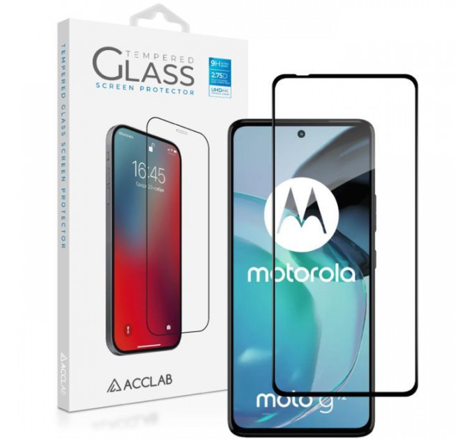 Скло захисне ACCLAB Full Glue Moto G72 Black (1283126583025)