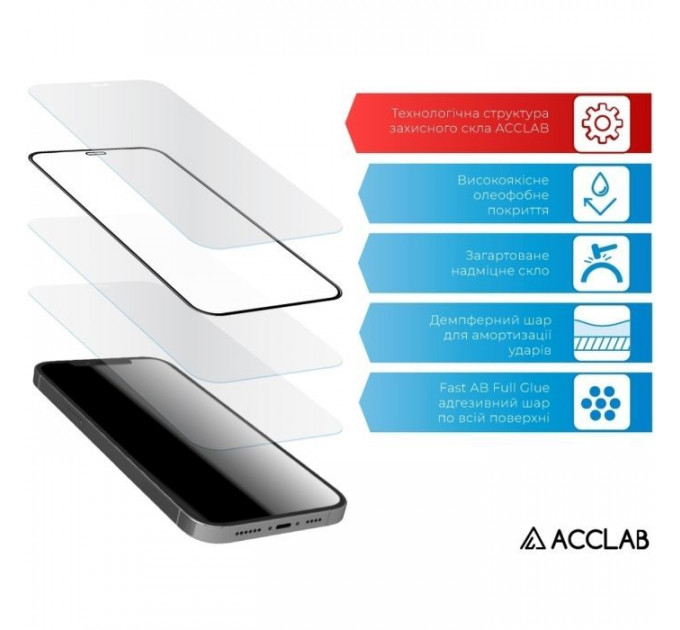 Скло захисне ACCLAB Full Glue Moto G72 Black (1283126583025)